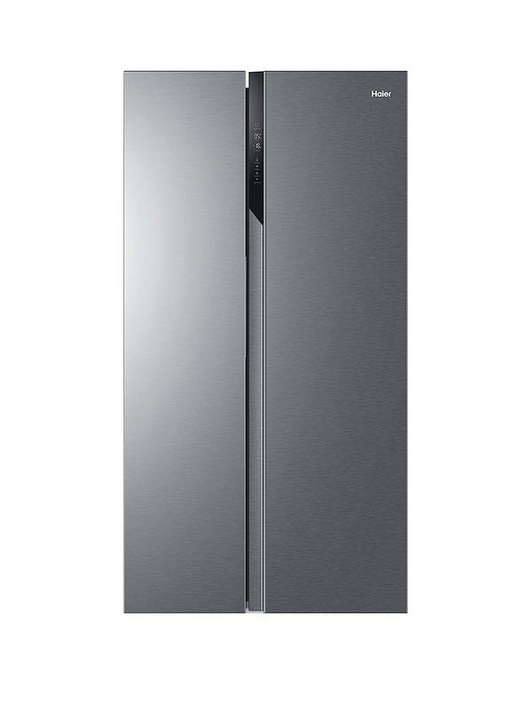 Haier HSR3918ENPG Total No Frost American Fridge Freezer, E Rated - Silver